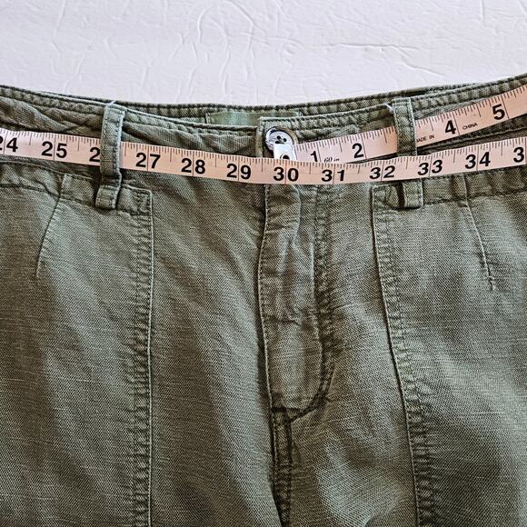 Anthropologie Audra Linen Blend Relaxed Comfy Ankle Utility Pants Womens 25 - Picture 12 of 13